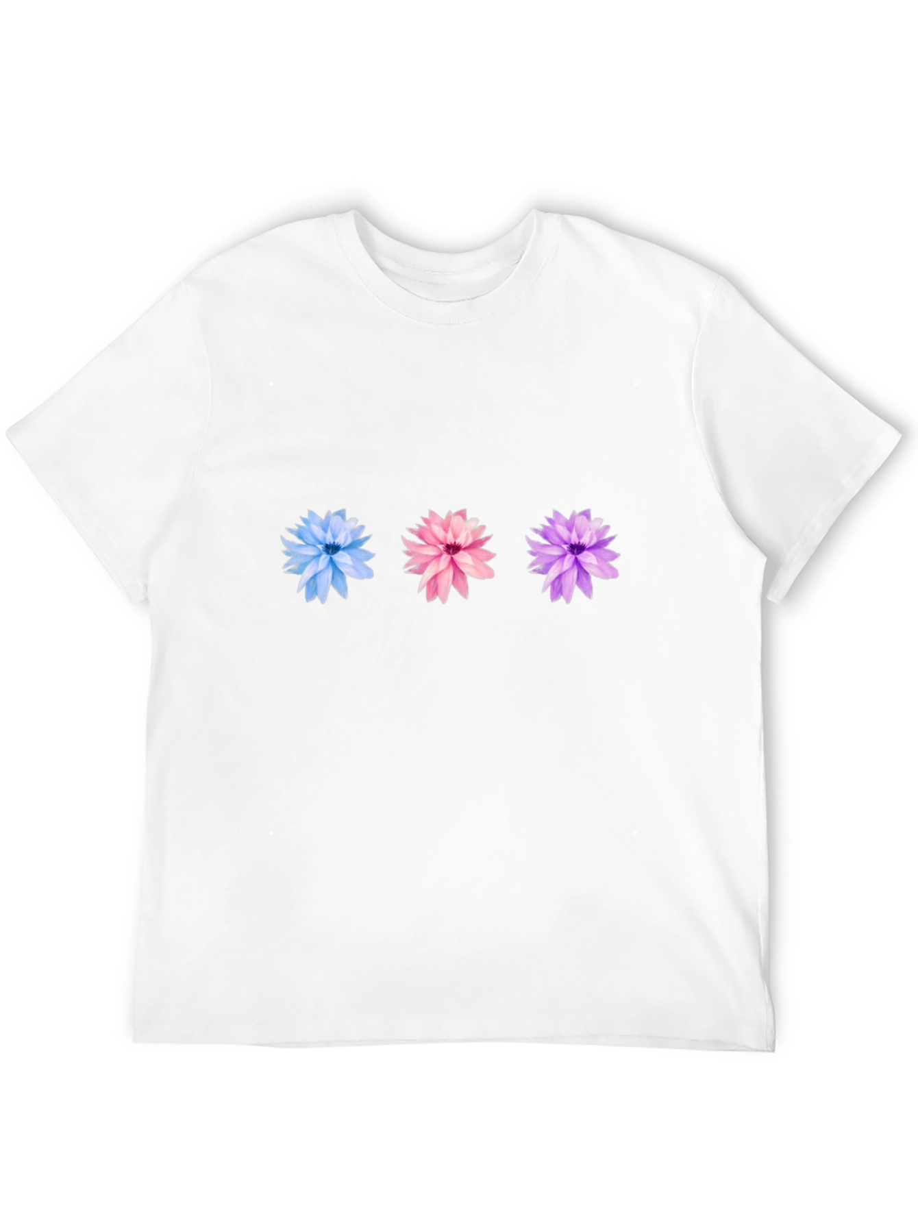 Floral Trio Black Tee - Stylish Casual Wear