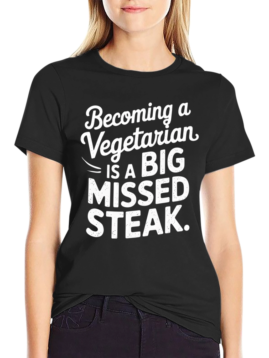Vegetarian Missed Steak Graphic T-Shirt