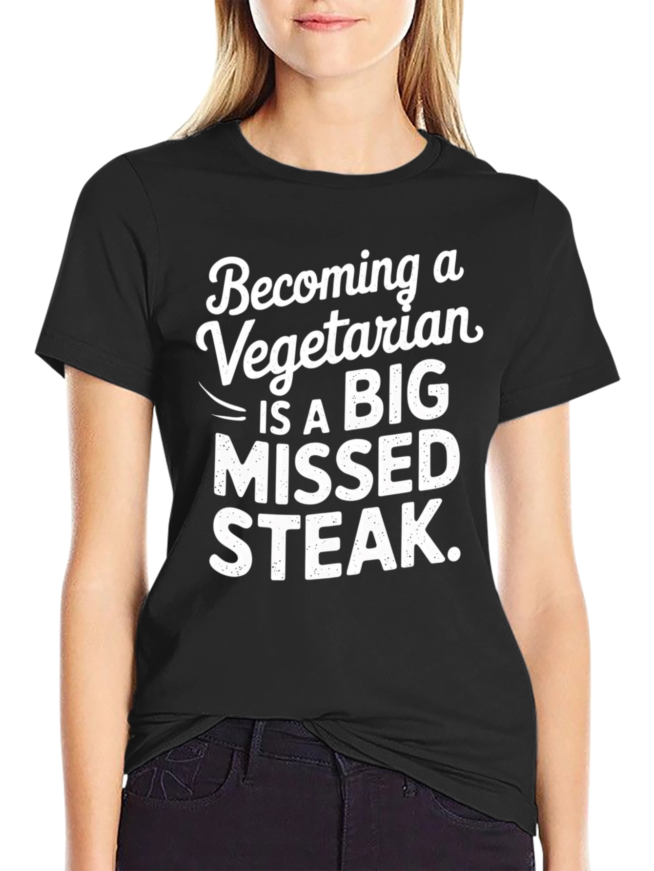 Vegetarian Missed Steak Graphic T-Shirt
