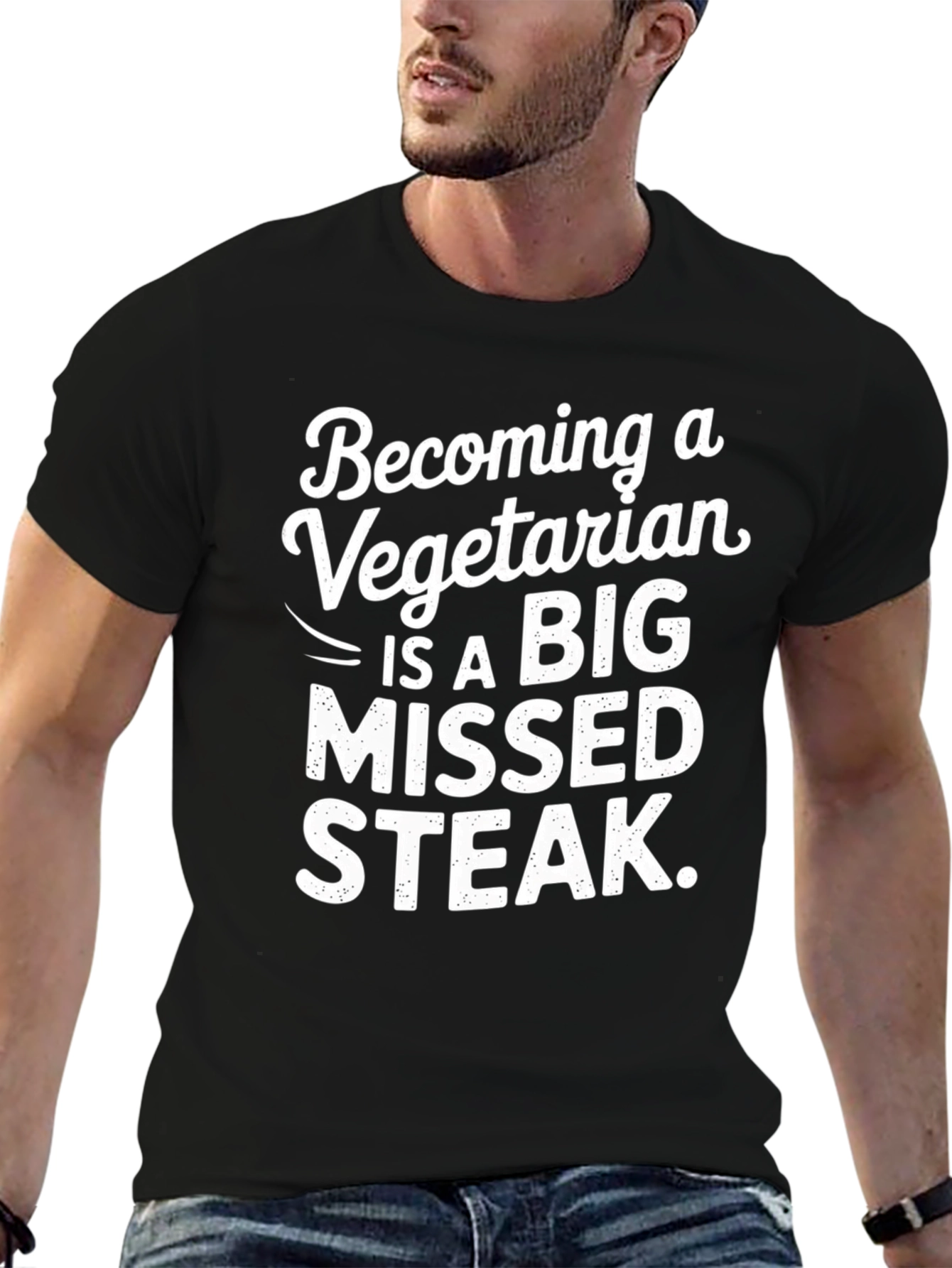 Vegetarian Missed Steak Graphic T-Shirt