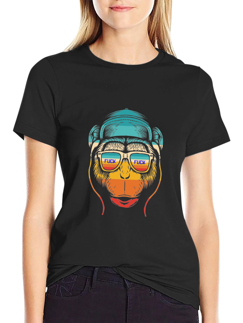 Funny Monkey Graphic Tee - Cool Retro Design