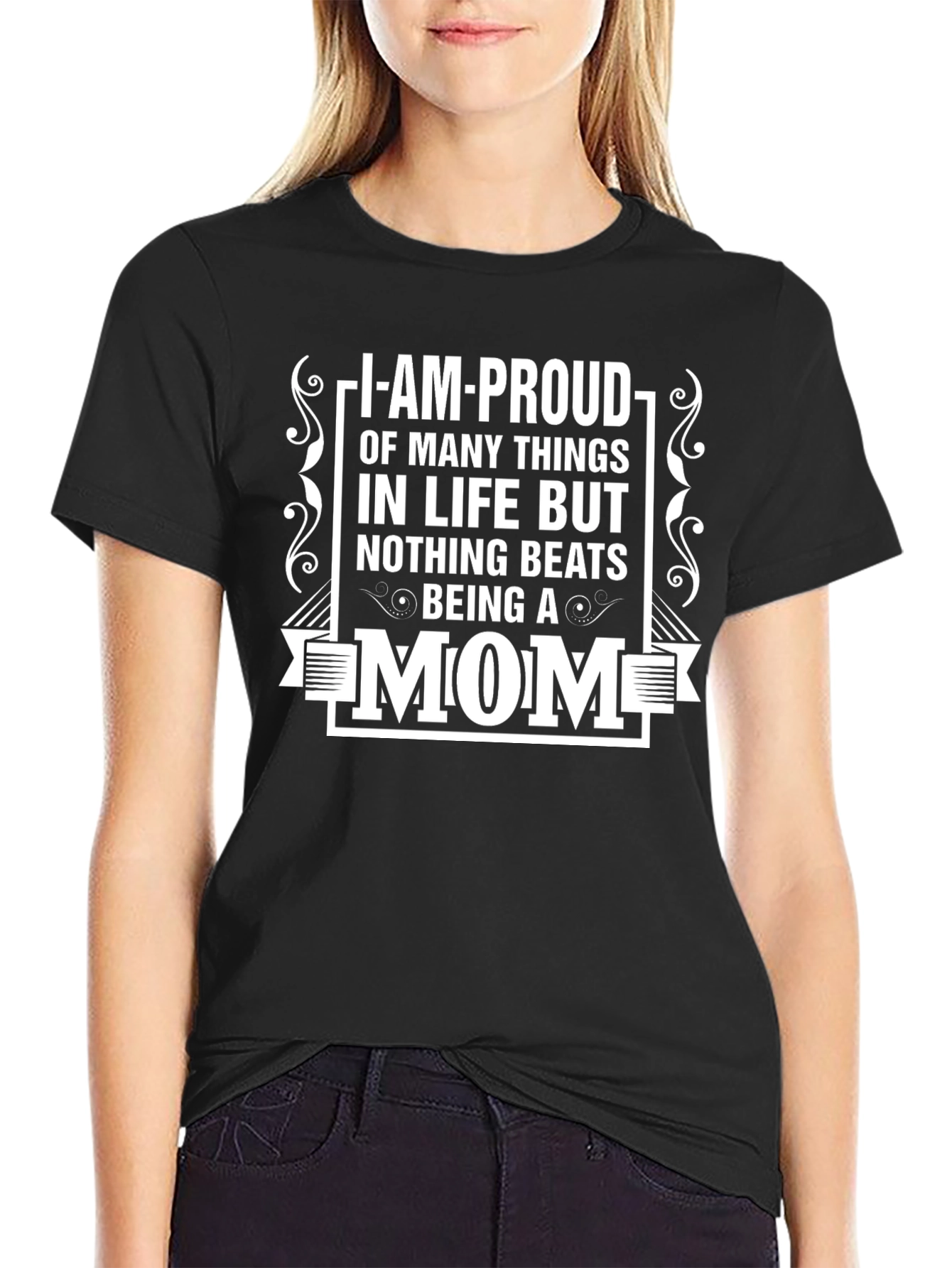 Proud Mom T-Shirt - Black Graphic Tee
