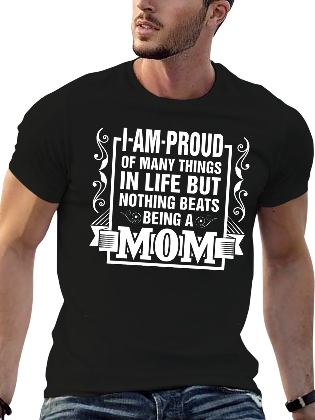 Proud Mom T-Shirt - Black Graphic Tee
