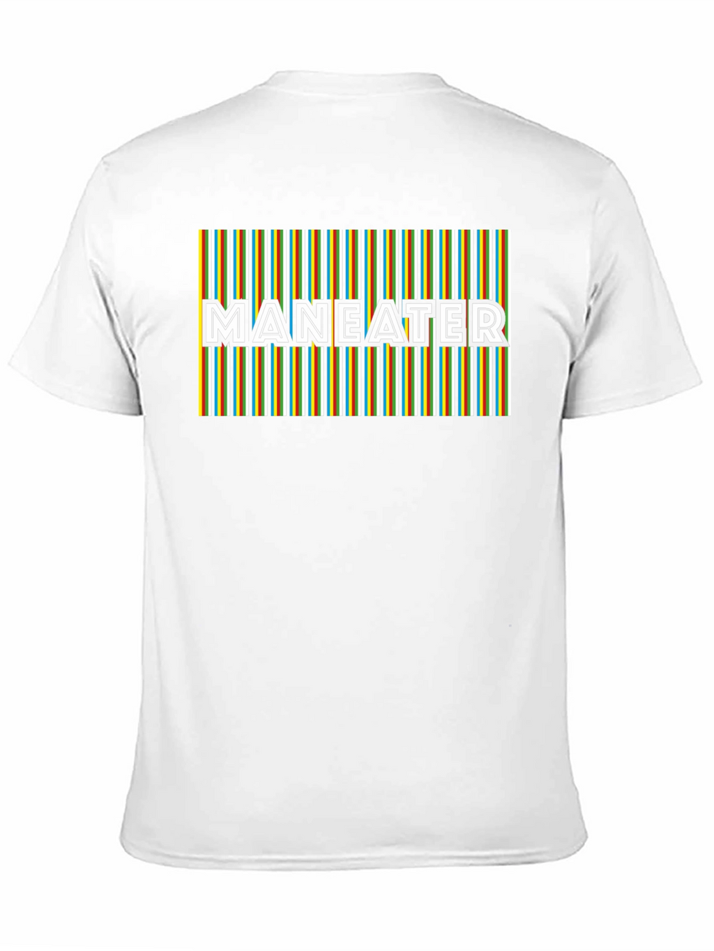 Maneater Striped Graphic Black T-Shirt