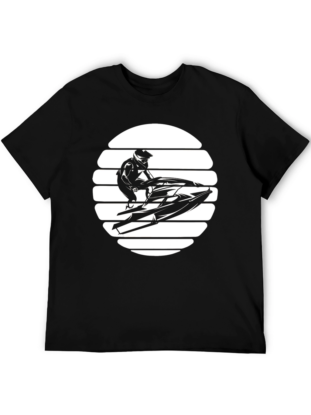 Jet Ski Sunset Graphic T-Shirt - Black