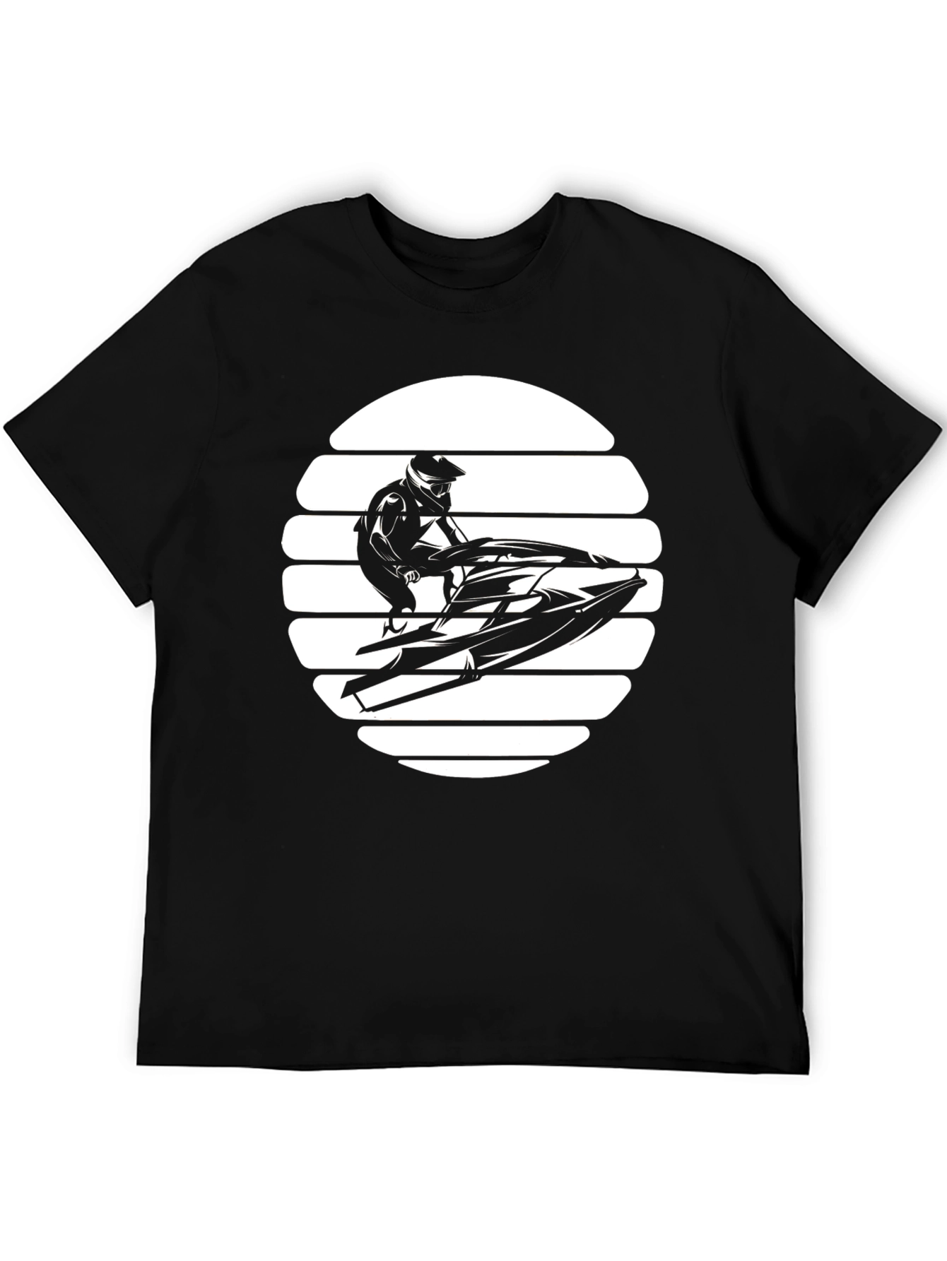 Jet Ski Sunset Graphic T-Shirt - Black