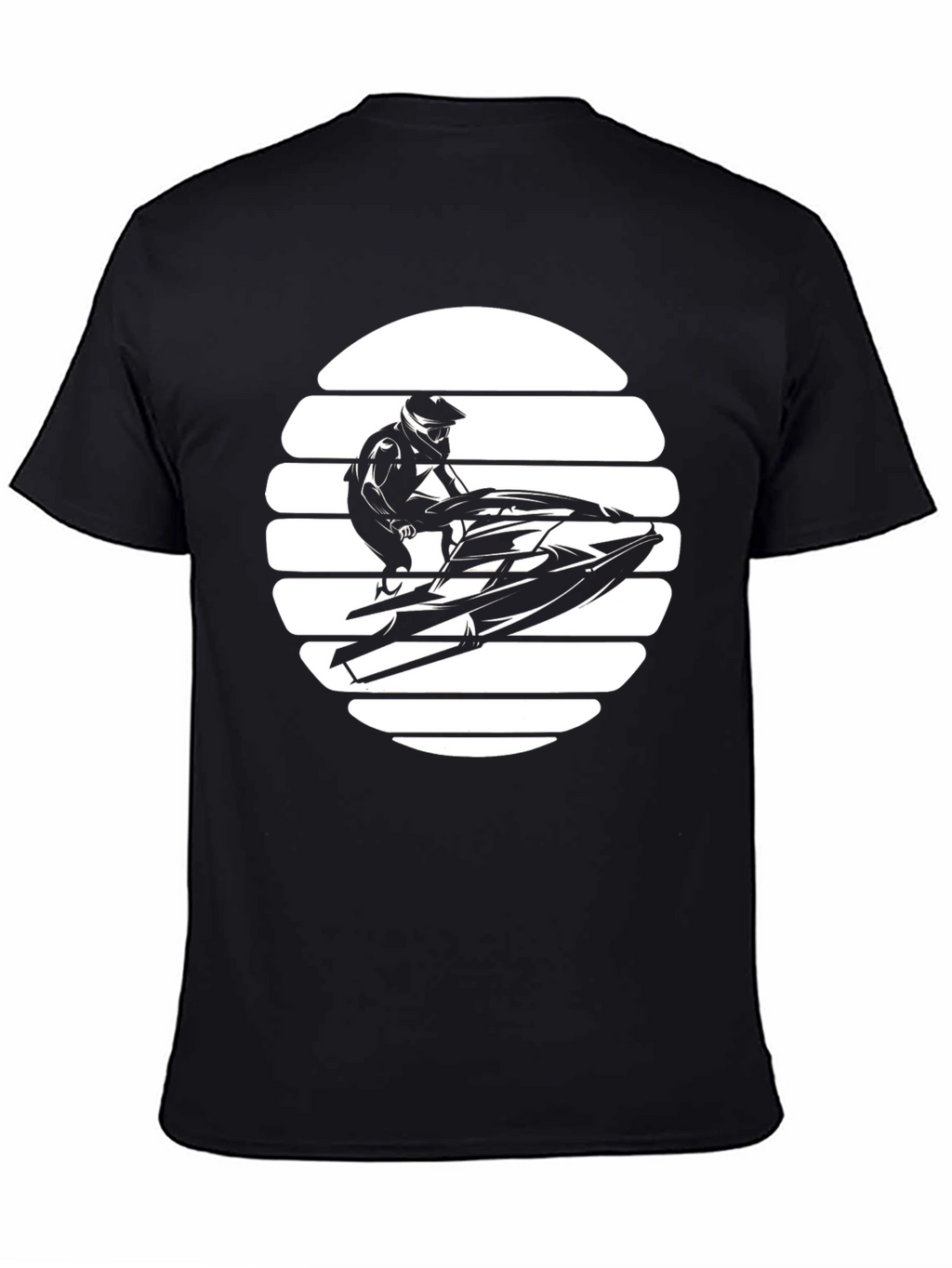Jet Ski Sunset Graphic T-Shirt - Black