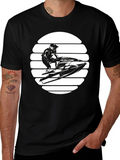 Jet Ski Sunset Graphic T-Shirt - Black