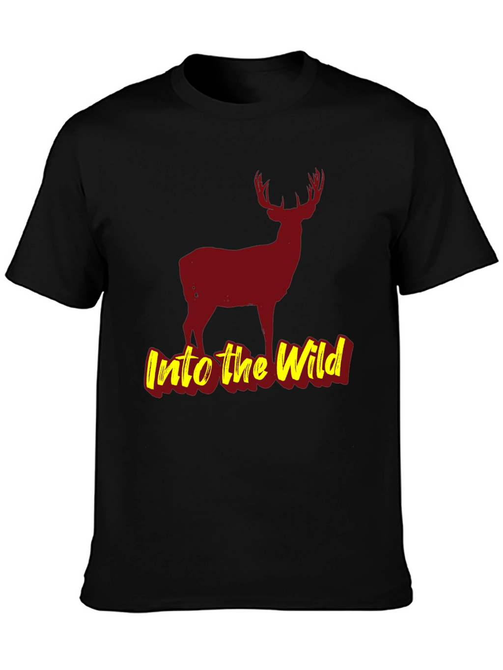 Into the Wild Black Deer Graphic T-Shirt
