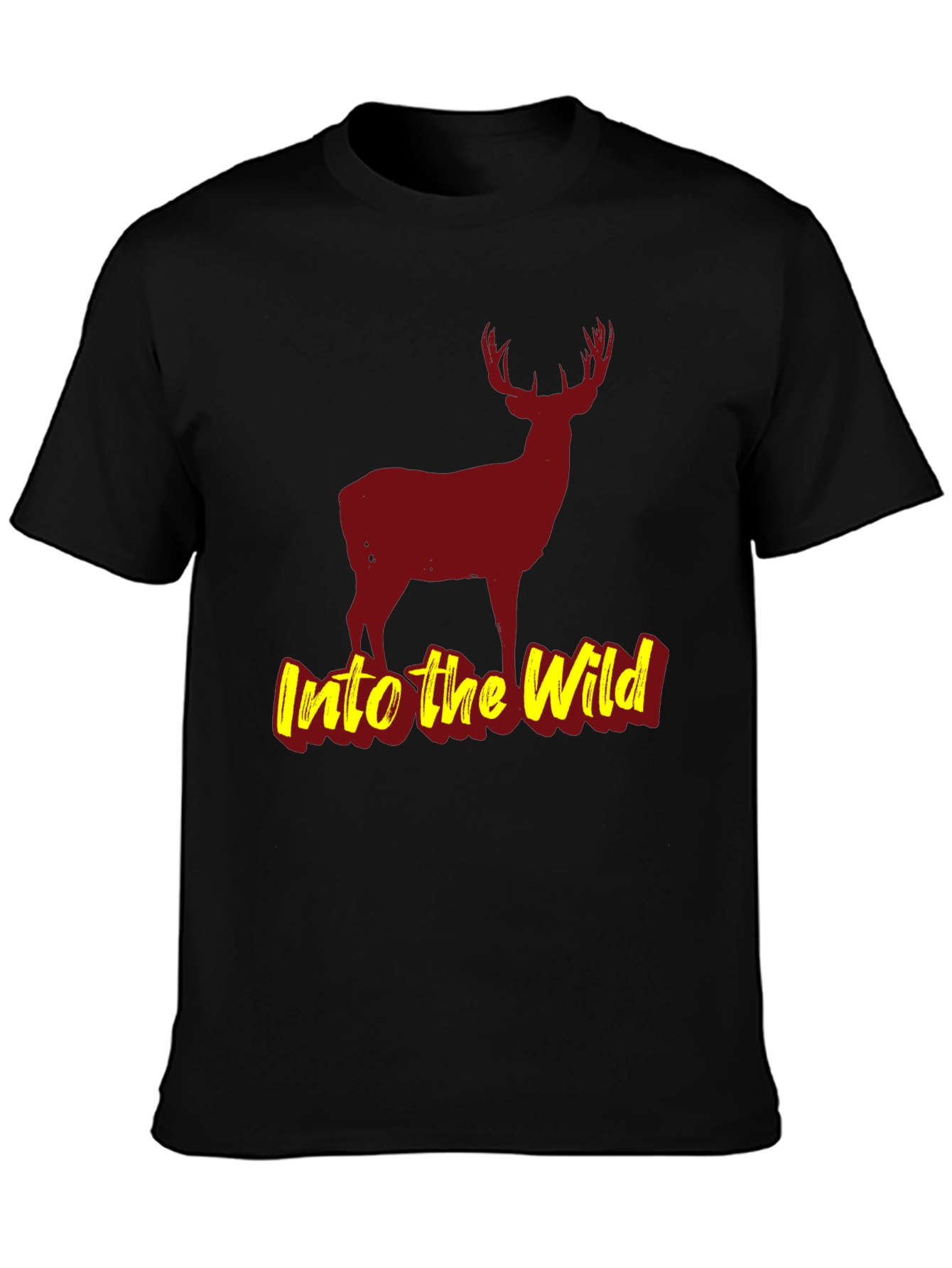 Into the Wild Black Deer Graphic T-Shirt
