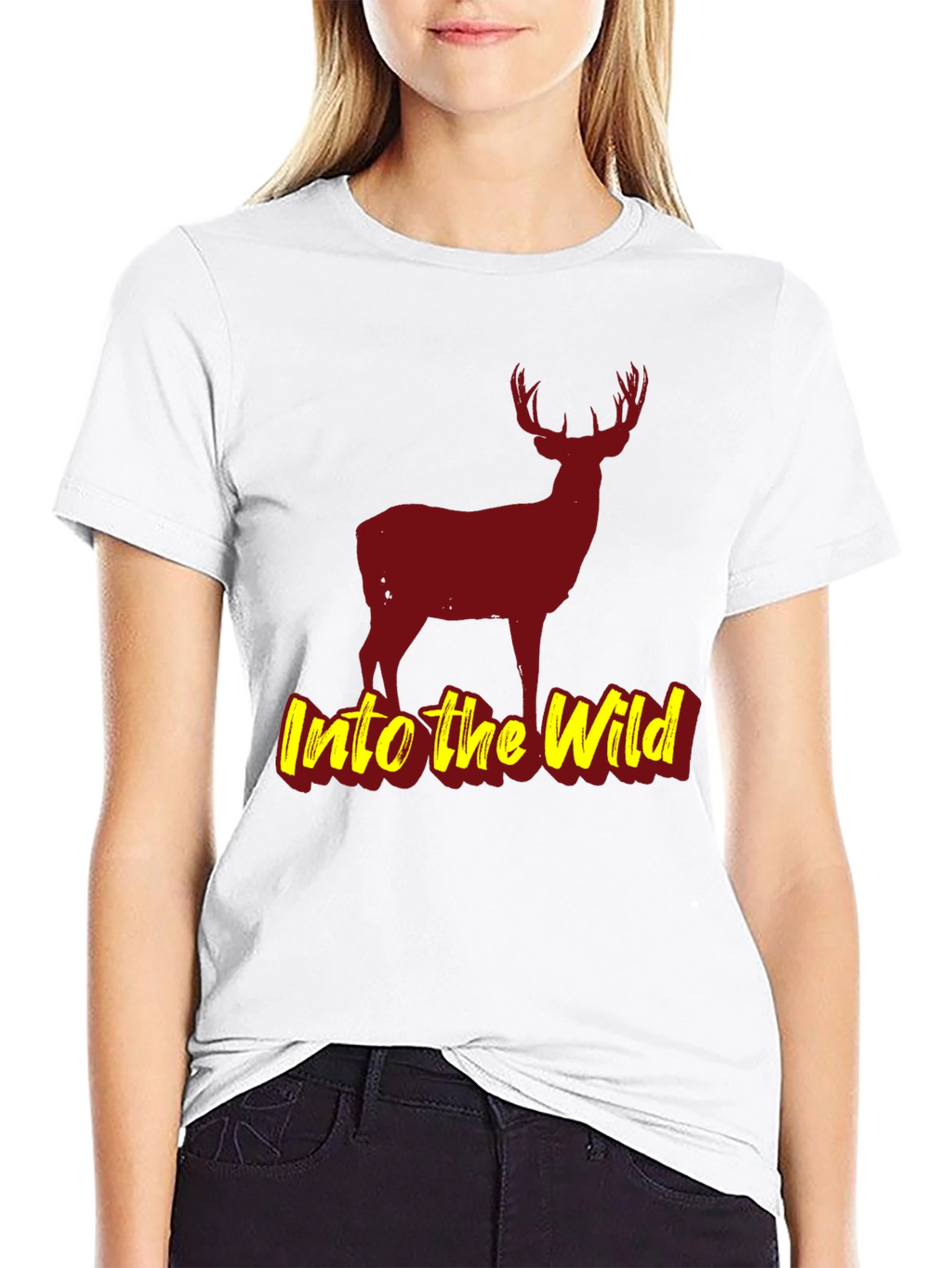 Into the Wild Black Deer Graphic T-Shirt