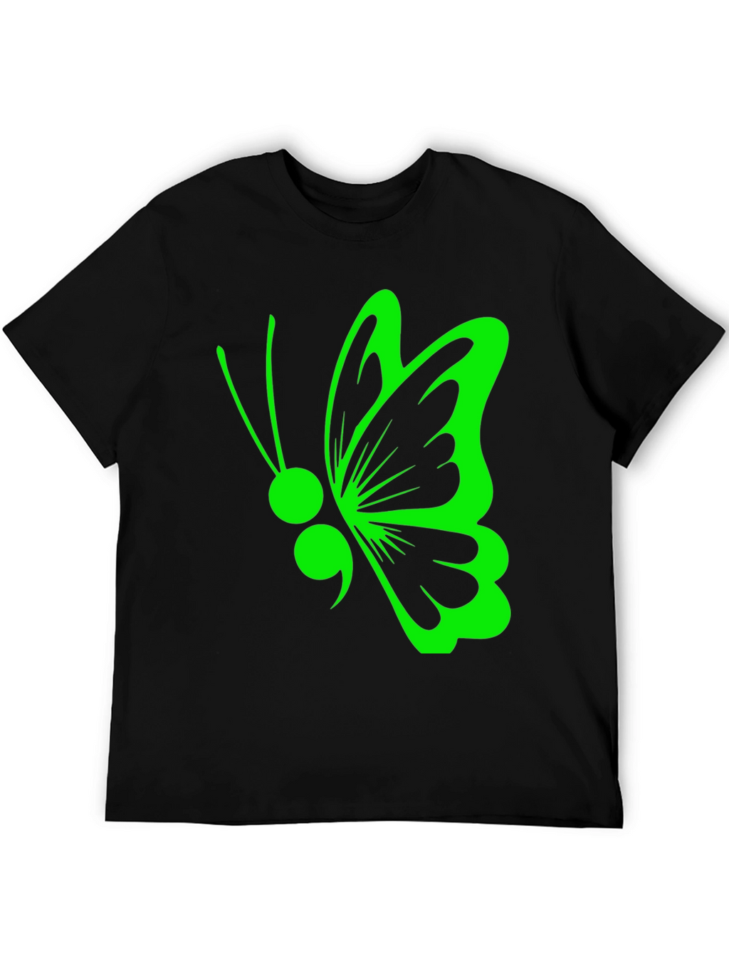 Semicolon Butterfly Black T-Shirt