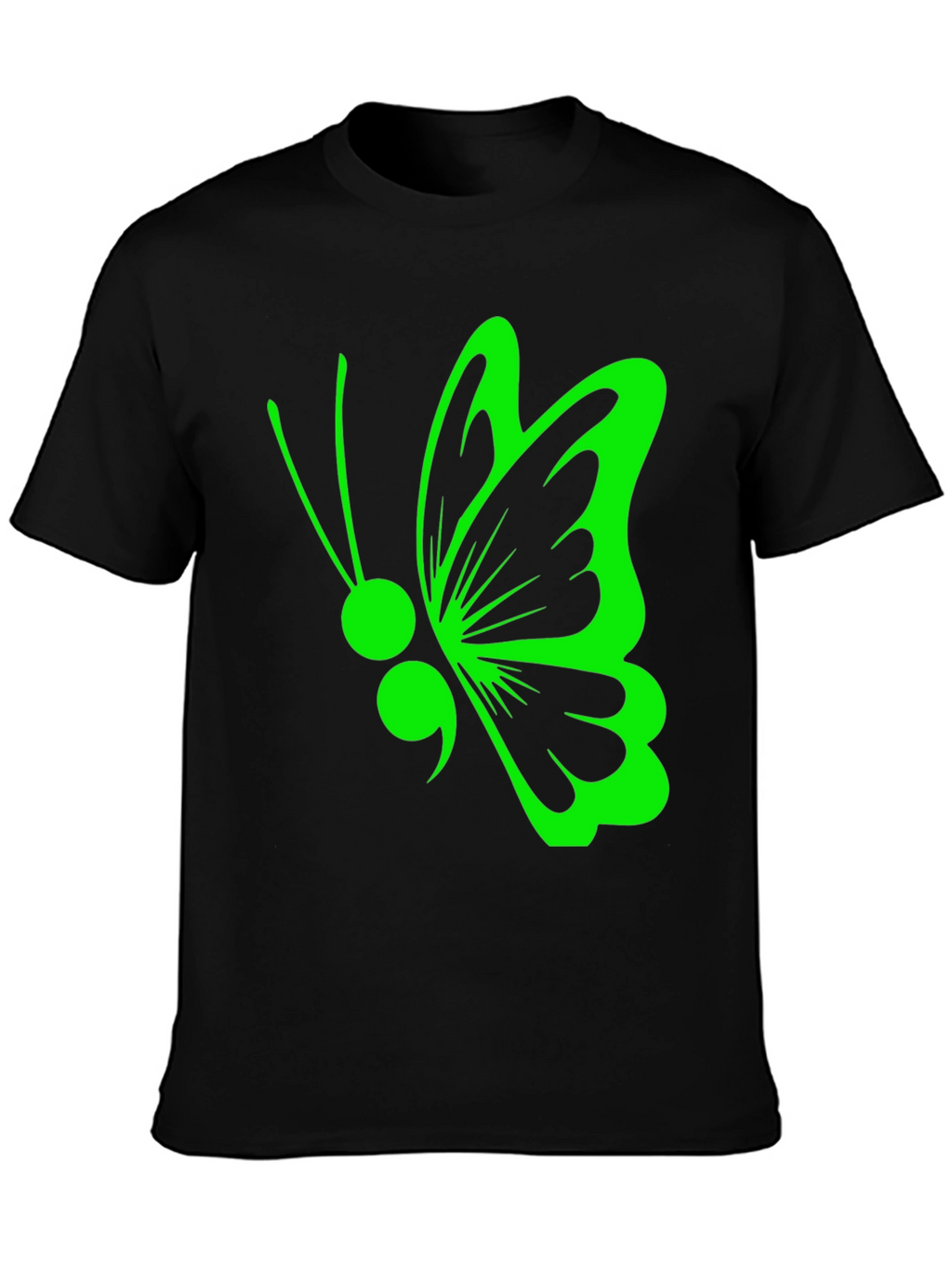 Semicolon Butterfly Black T-Shirt