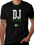DJ Mode On T-Shirt - Black Cotton Blend Tee