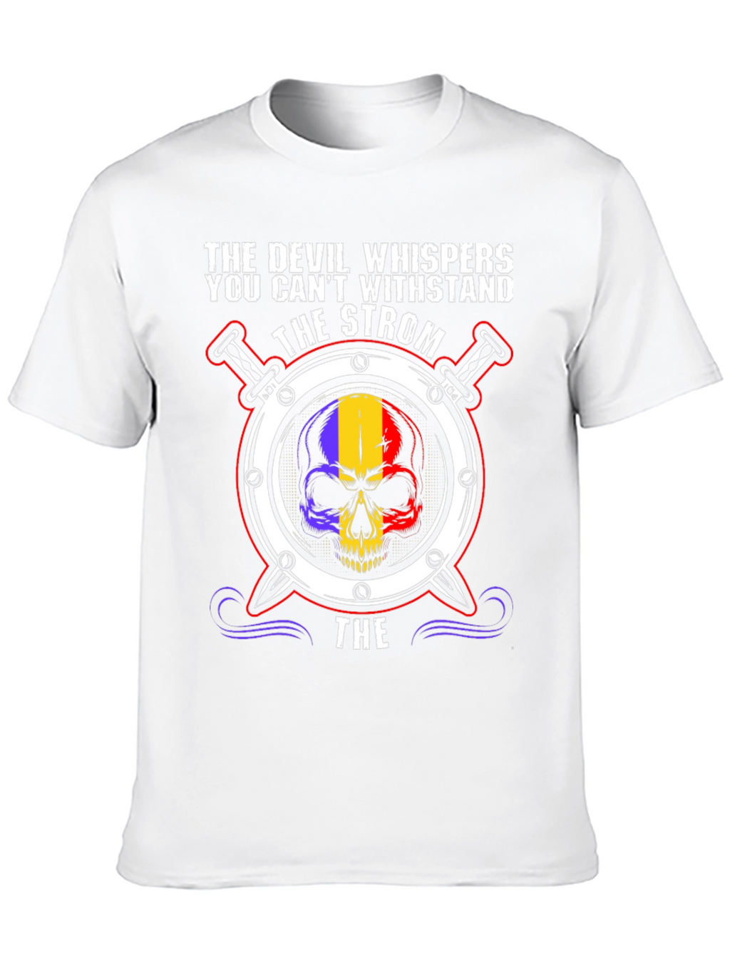 Devil Whispers Skull Graphic T-Shirt