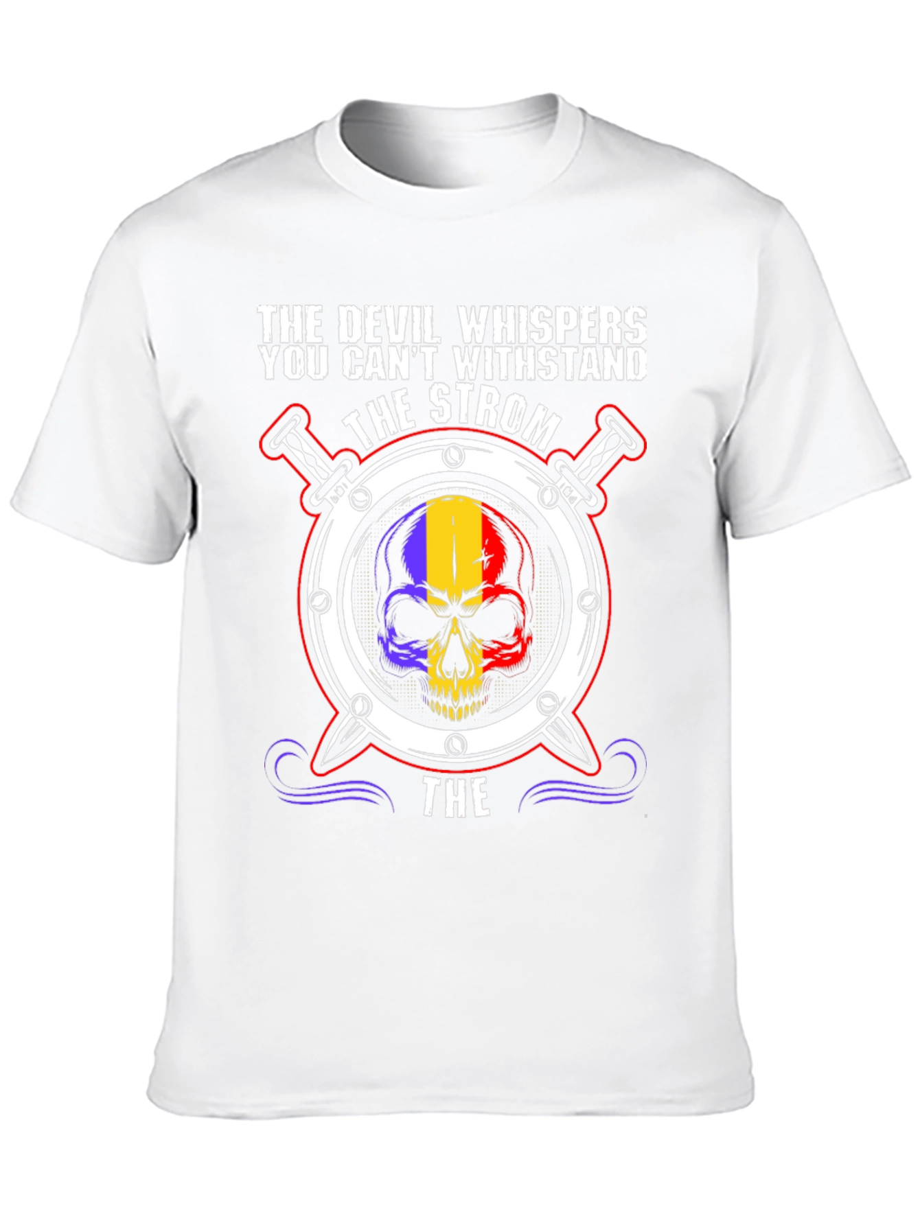 Devil Whispers Skull Graphic T-Shirt