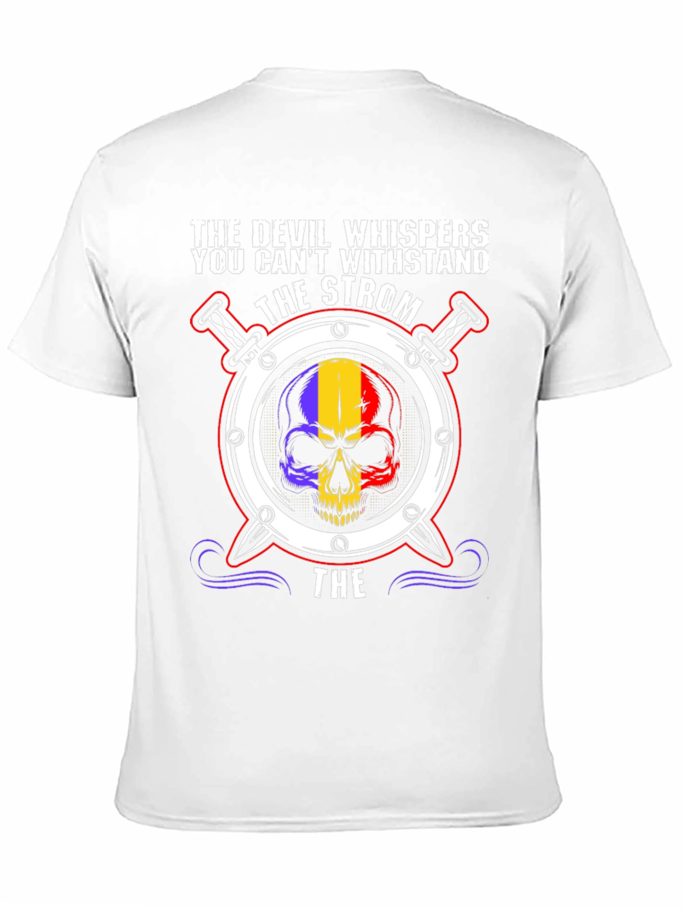 Devil Whispers Skull Graphic T-Shirt