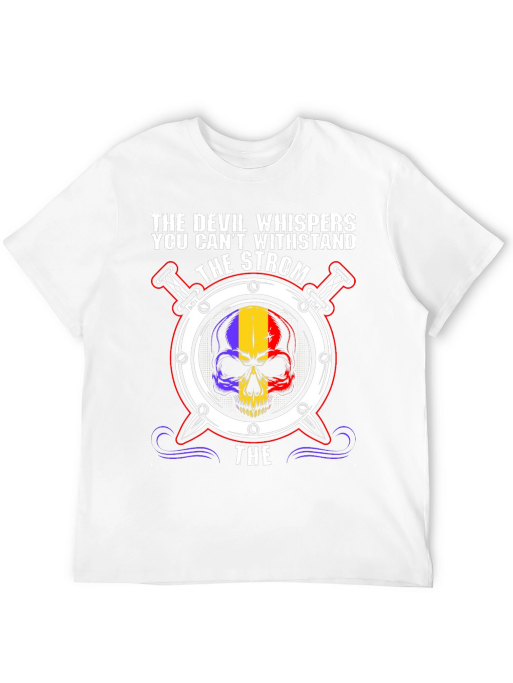 Devil Whispers Skull Graphic T-Shirt