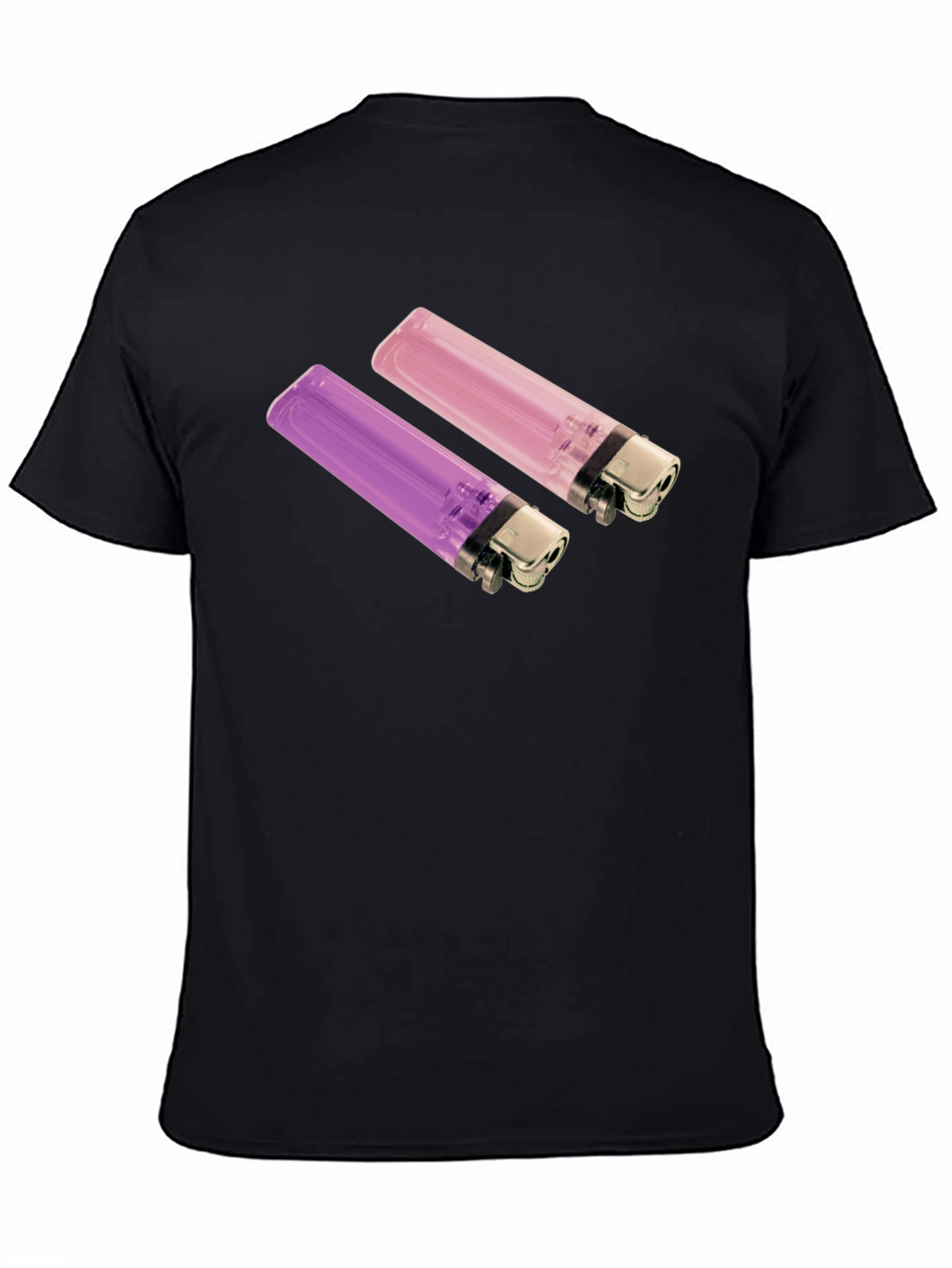 Novelty Lighter Graphic Tee - Black Cotton Blend