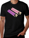 Novelty Lighter Graphic Tee - Black Cotton Blend
