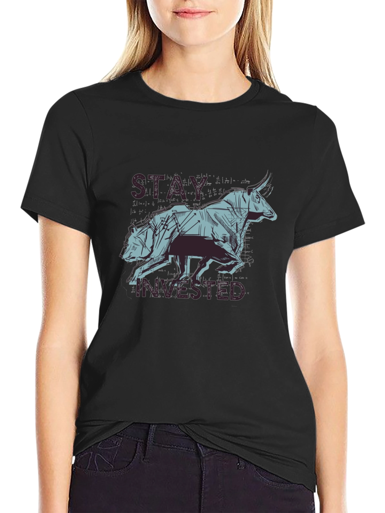 Stay Invested Bear & Bull Graphic T-Shirt