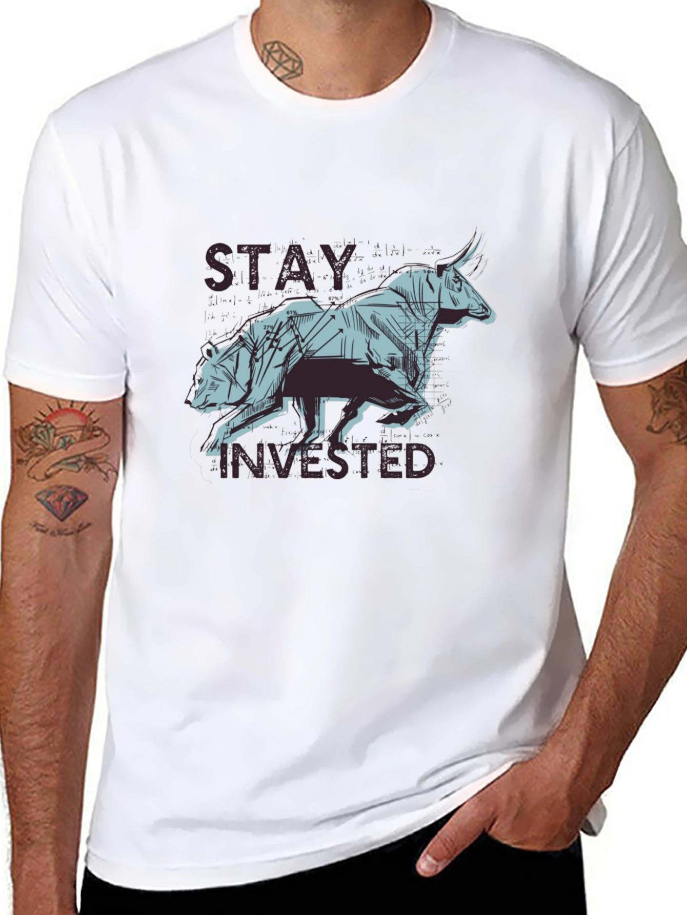 Stay Invested Bear & Bull Graphic T-Shirt