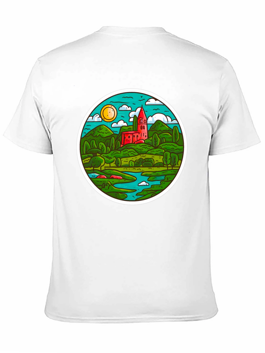 Scenic Landscape T-Shirt - Round Design