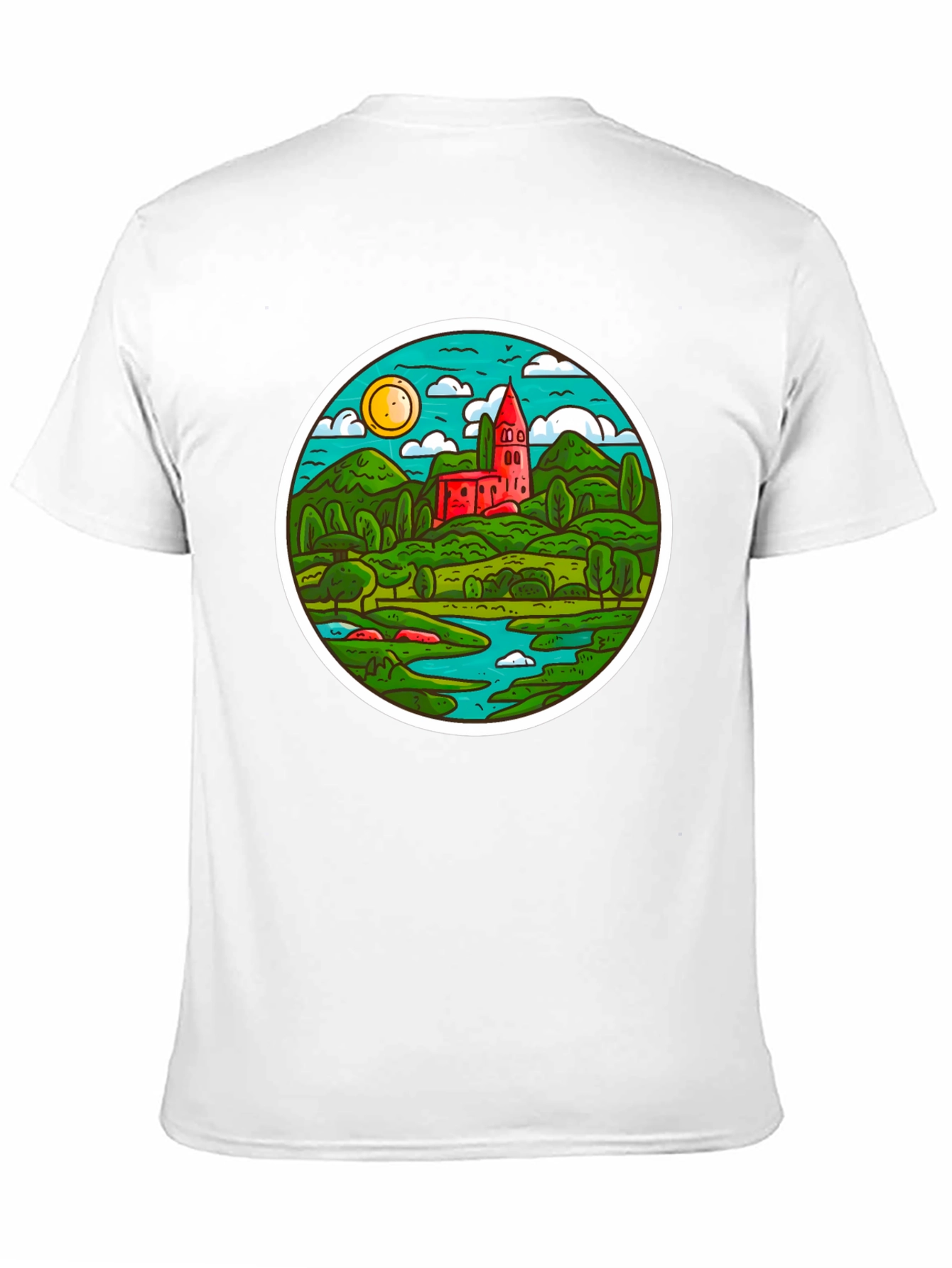 Scenic Landscape T-Shirt - Round Design