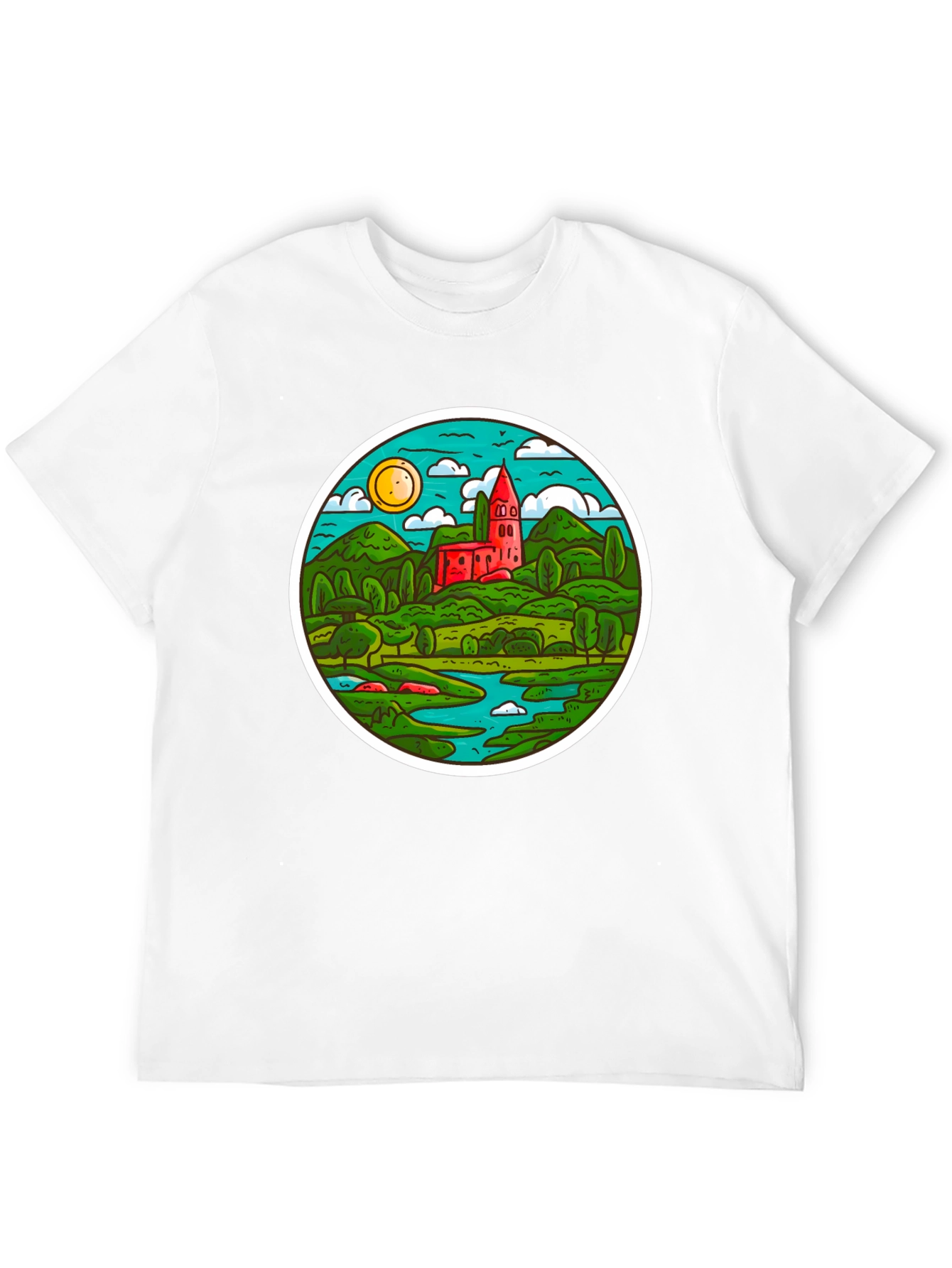 Scenic Landscape T-Shirt - Round Design
