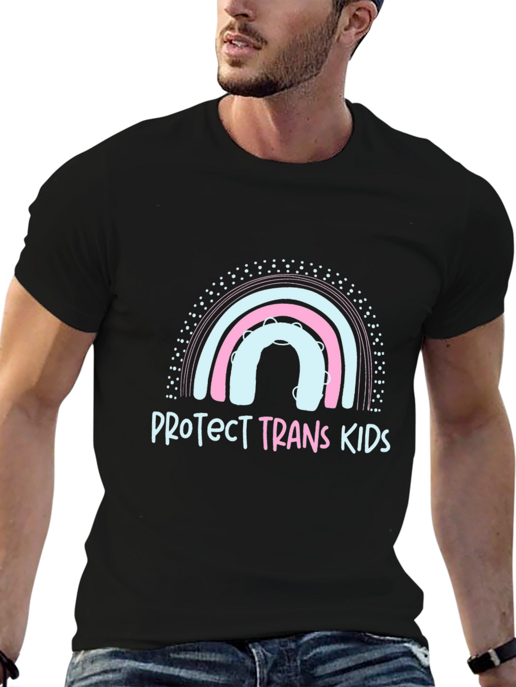 Protect Trans Kids Graphic Tee - Rainbow Design