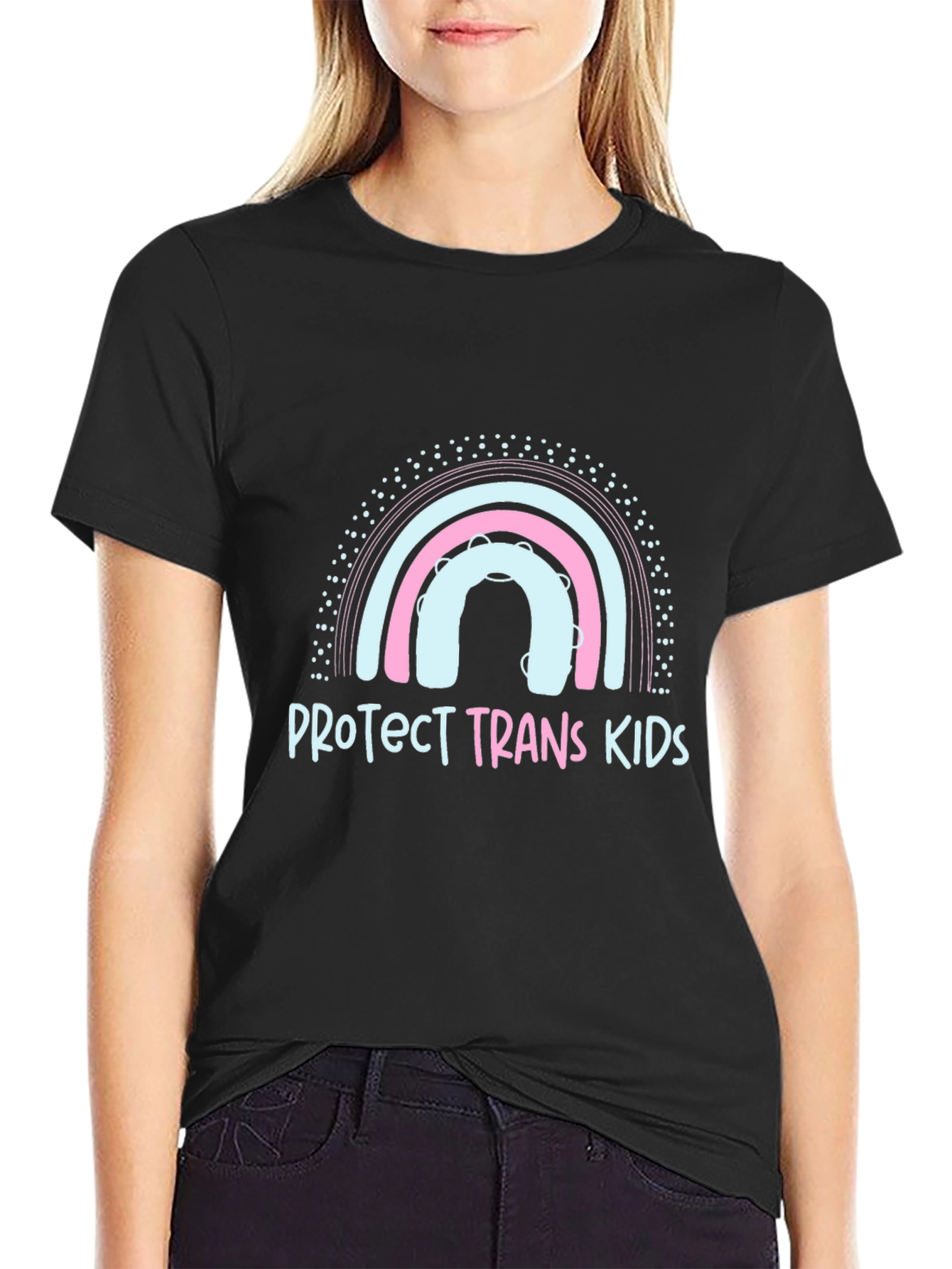 Protect Trans Kids Graphic Tee - Rainbow Design