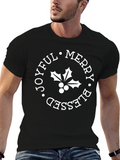 Merry Blessed Joyful Christmas Graphic Tee