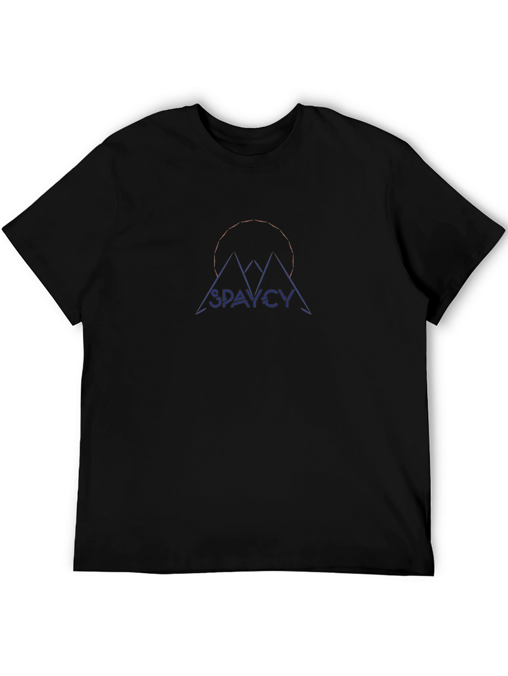 Spaycy Mountain Graphic Black T-Shirt