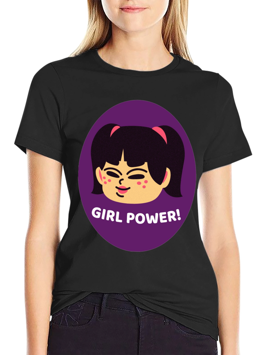 Girl Power! Graphic Tee - Black Cotton T-Shirt