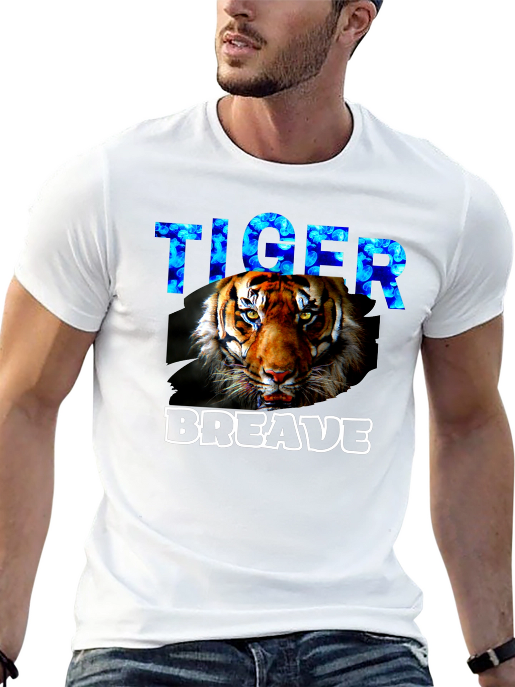 Tiger Brave Graphic T-Shirt - Black