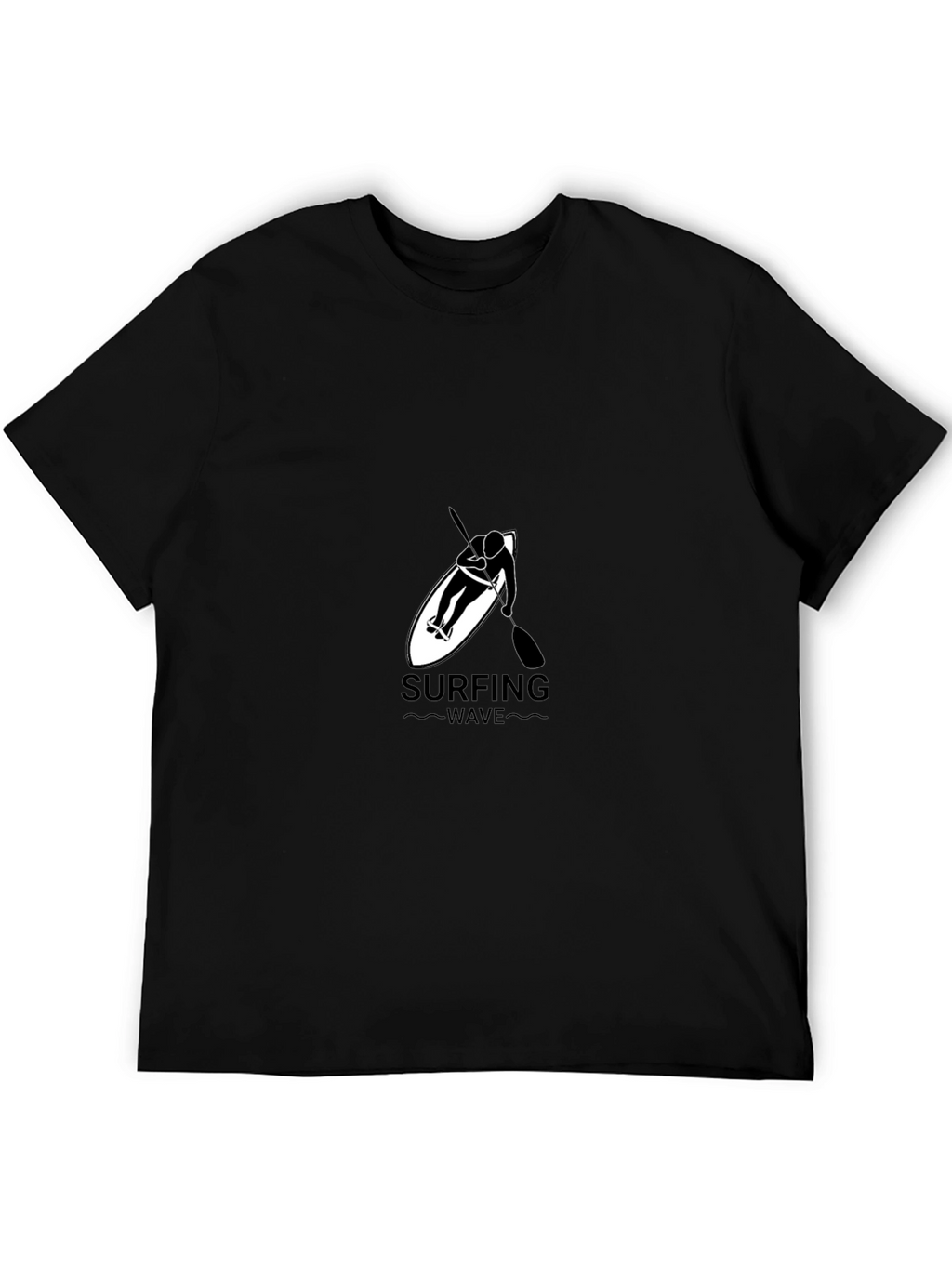 Surfing Wave Black Graphic Tee