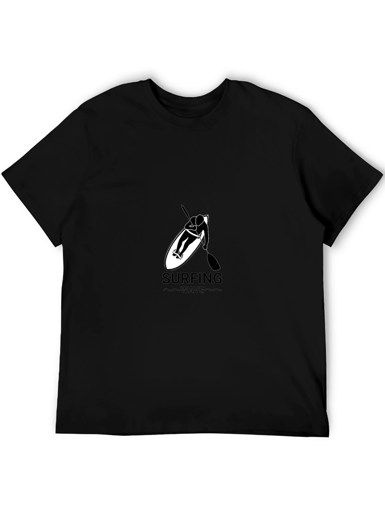 Surfing Wave Black Graphic Tee