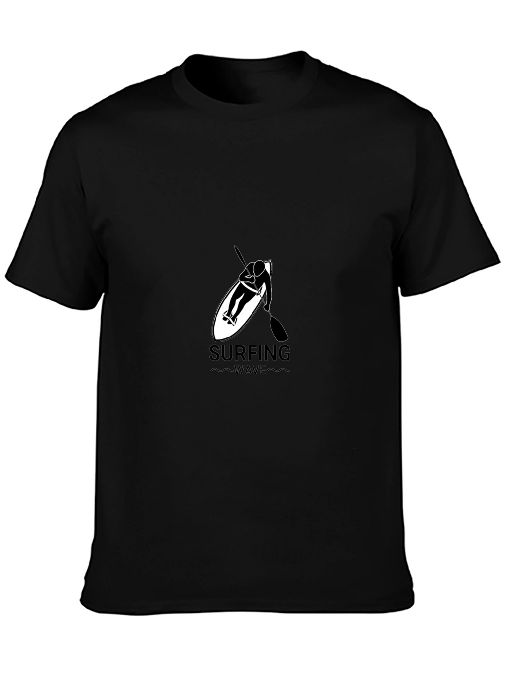 Surfing Wave Black Graphic Tee