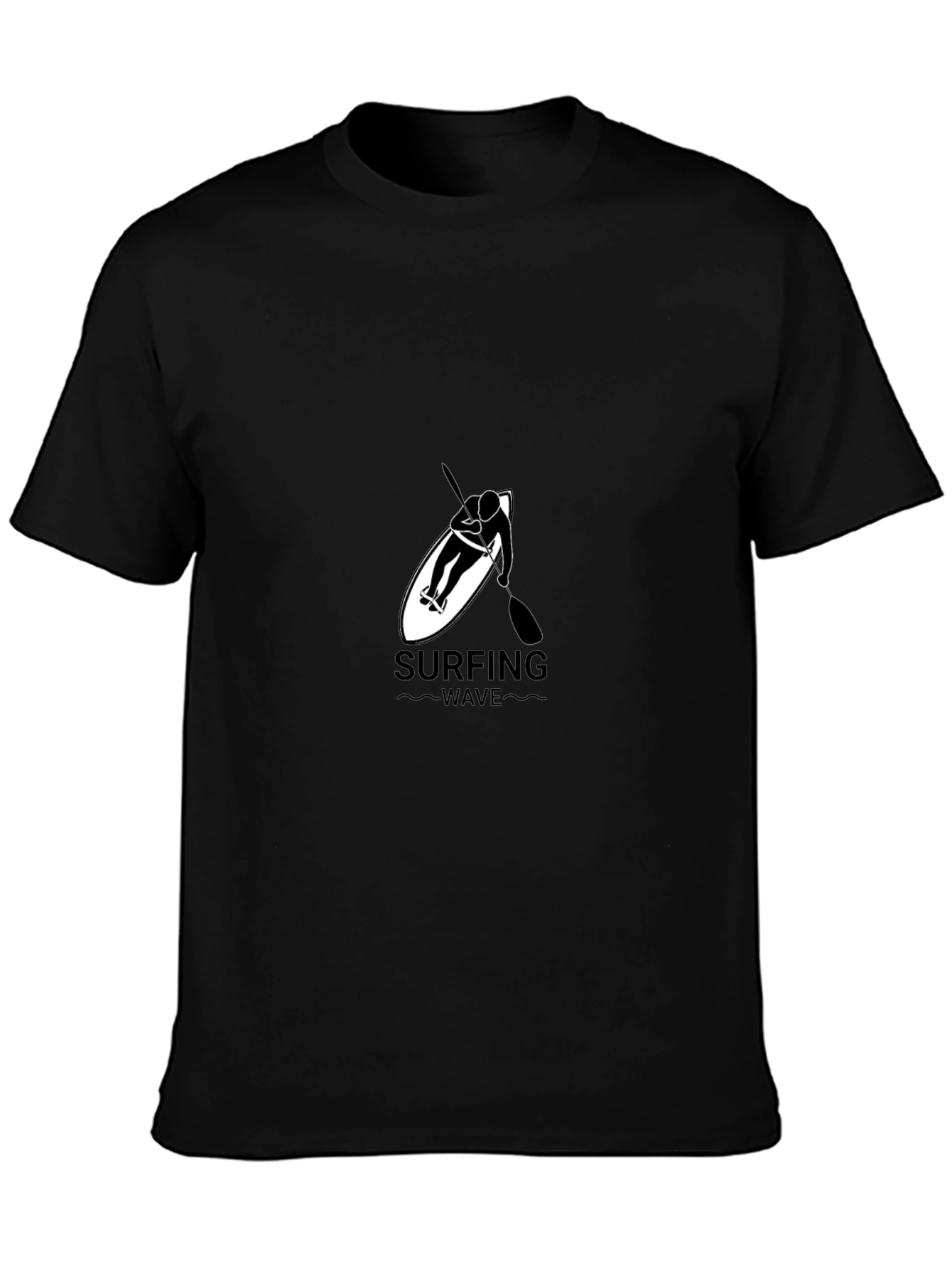 Surfing Wave Black Graphic Tee