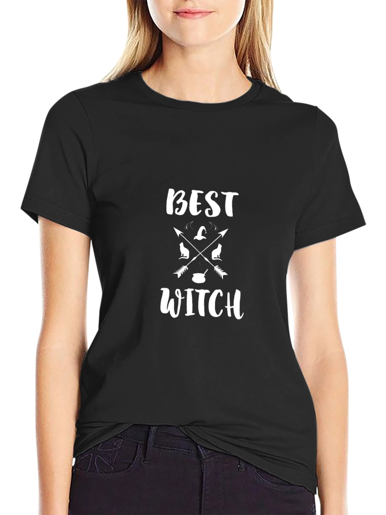 Best Witch Graphic Tee - Black Cotton T-Shirt