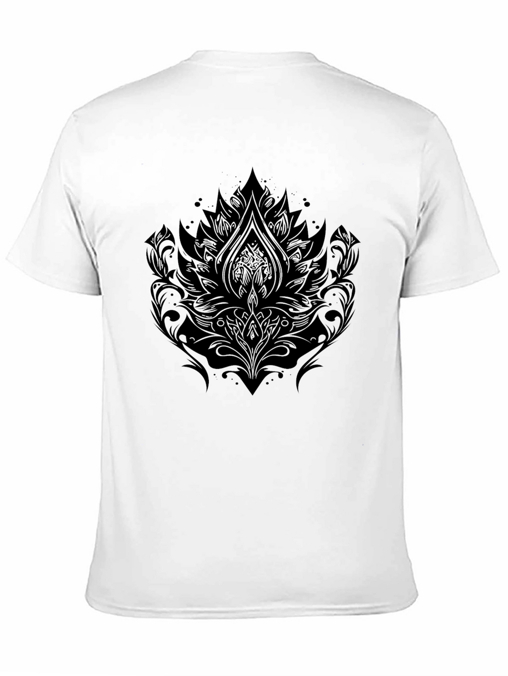 Elegant Black Lotus Graphic Tee - Stylish Mens T-Shirt