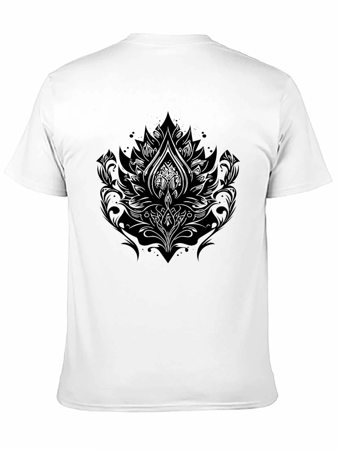 Elegant Black Lotus Graphic Tee - Stylish Mens T-Shirt