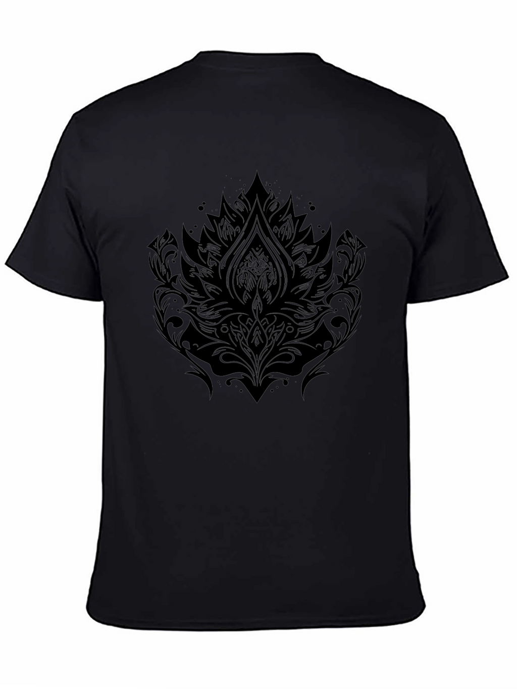 Elegant Black Lotus Graphic Tee - Stylish Mens T-Shirt