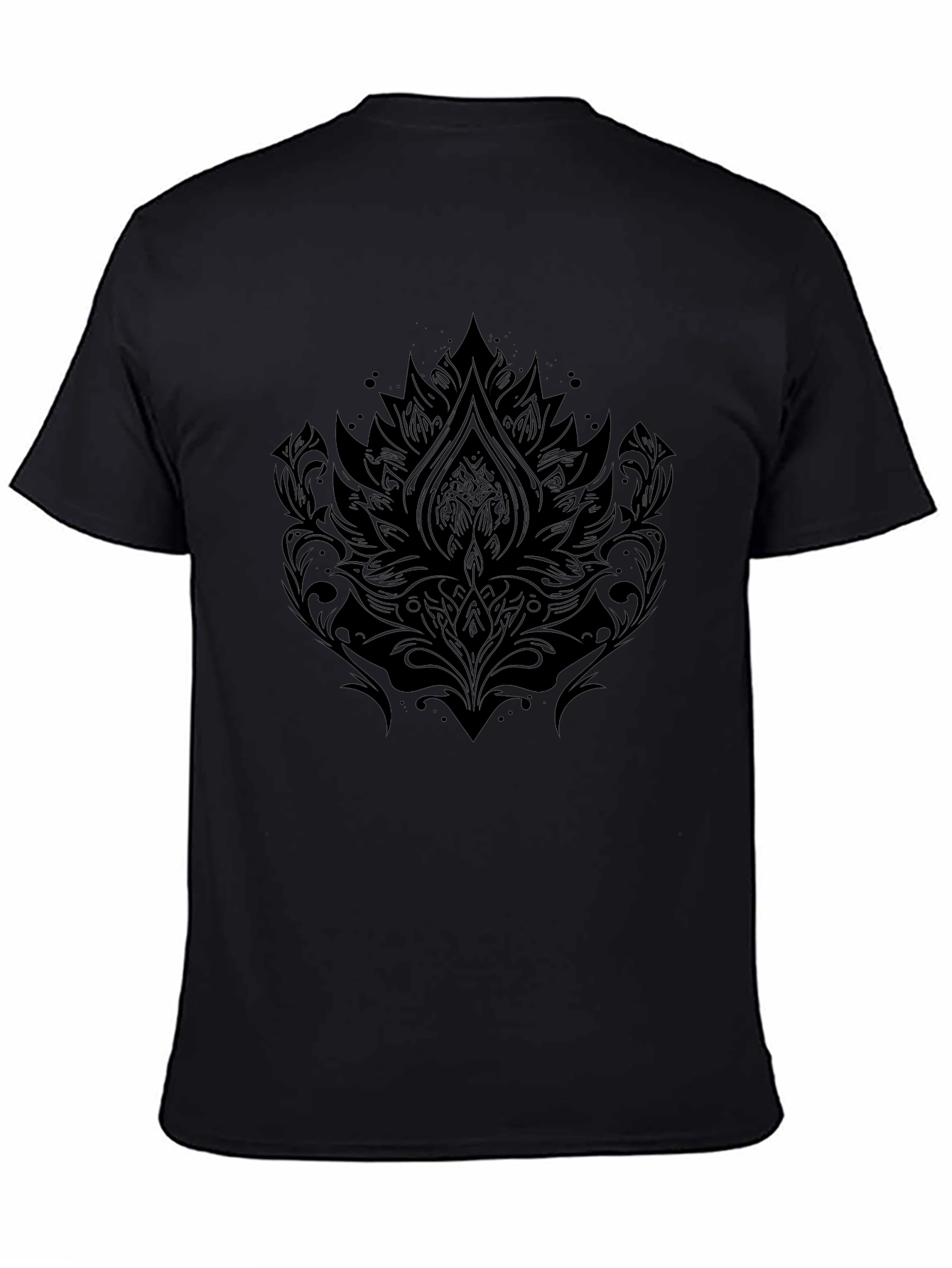 Elegant Black Lotus Graphic Tee - Stylish Mens T-Shirt