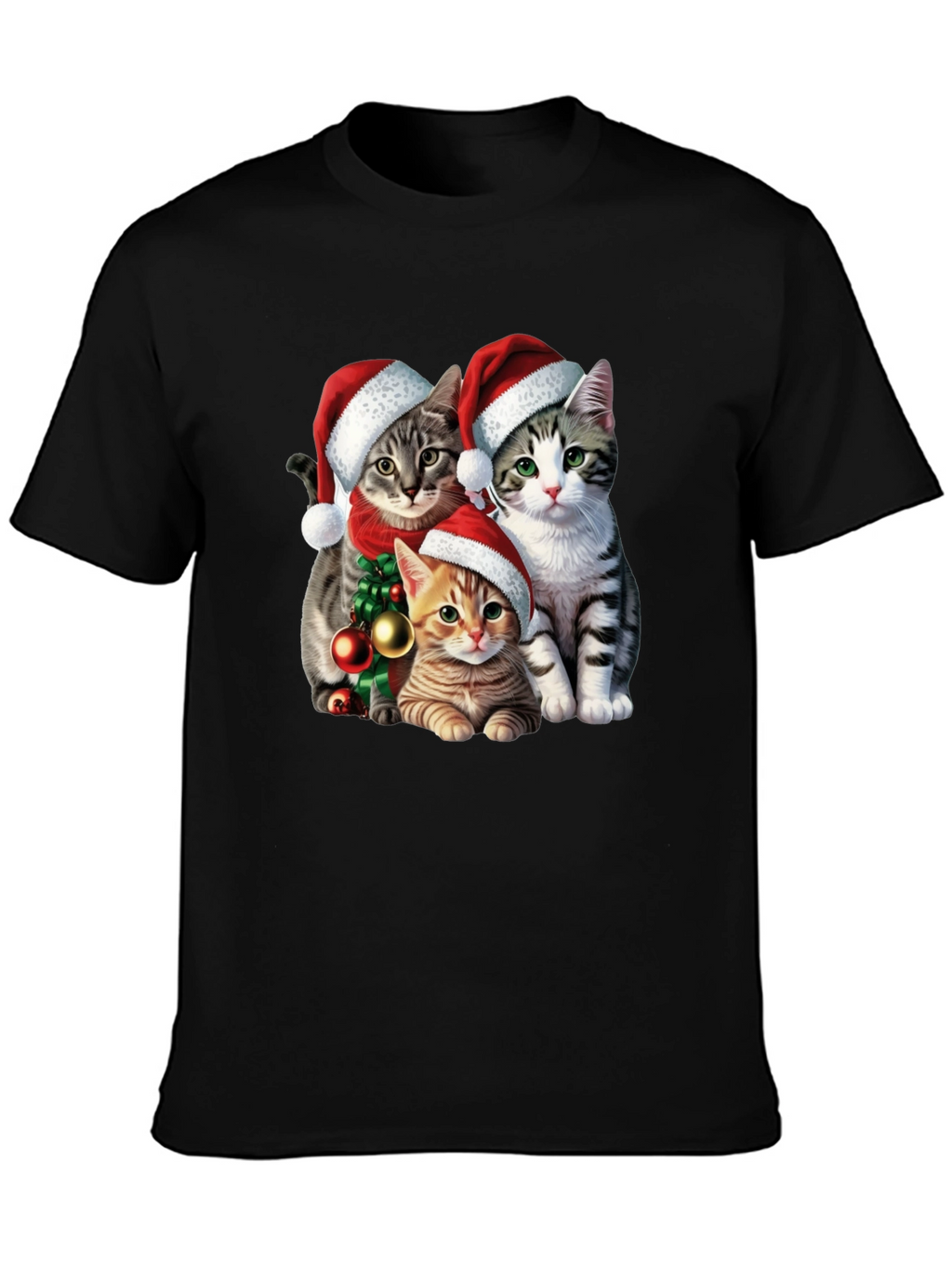 Festive Cat Santa T-Shirt