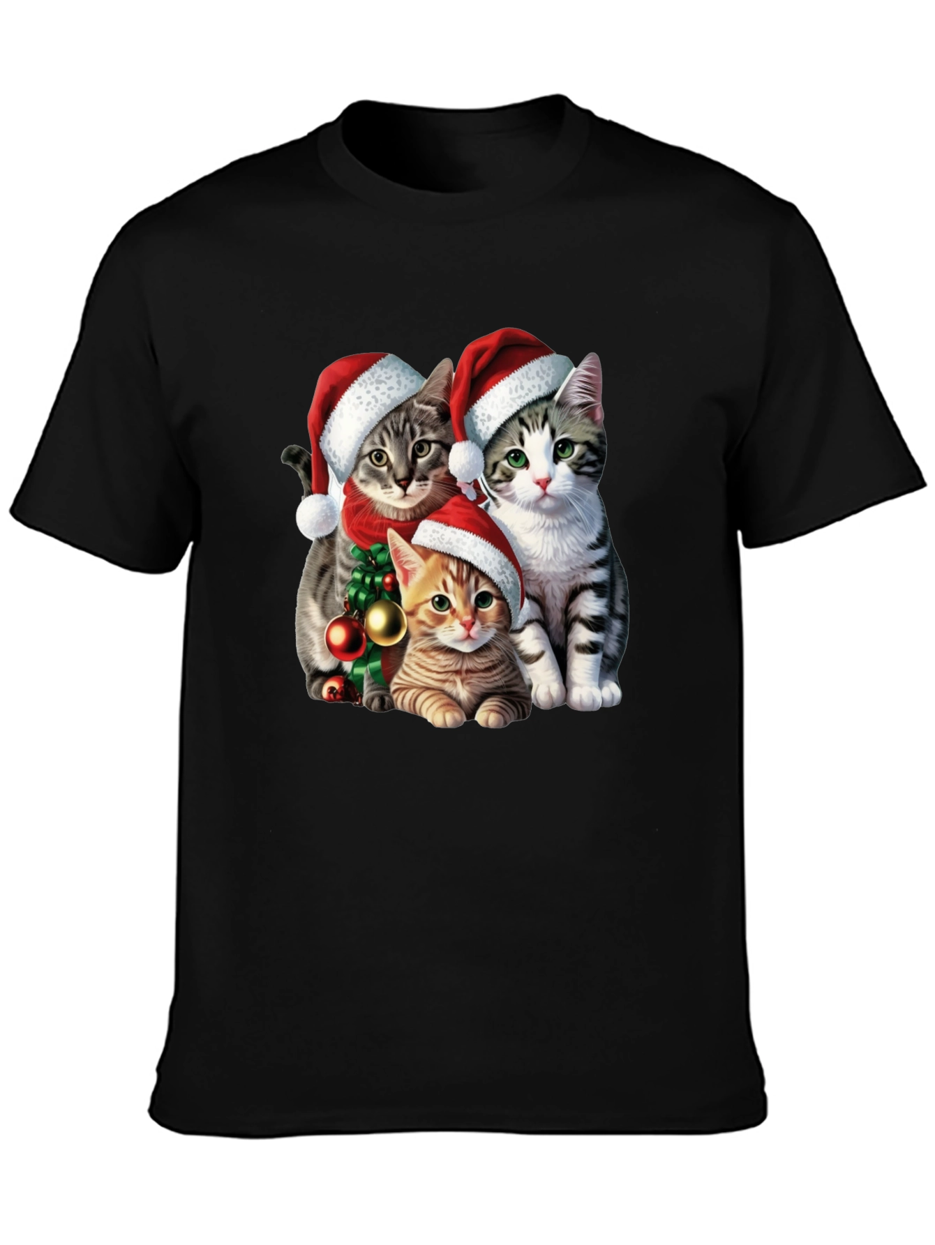Festive Cat Santa T-Shirt