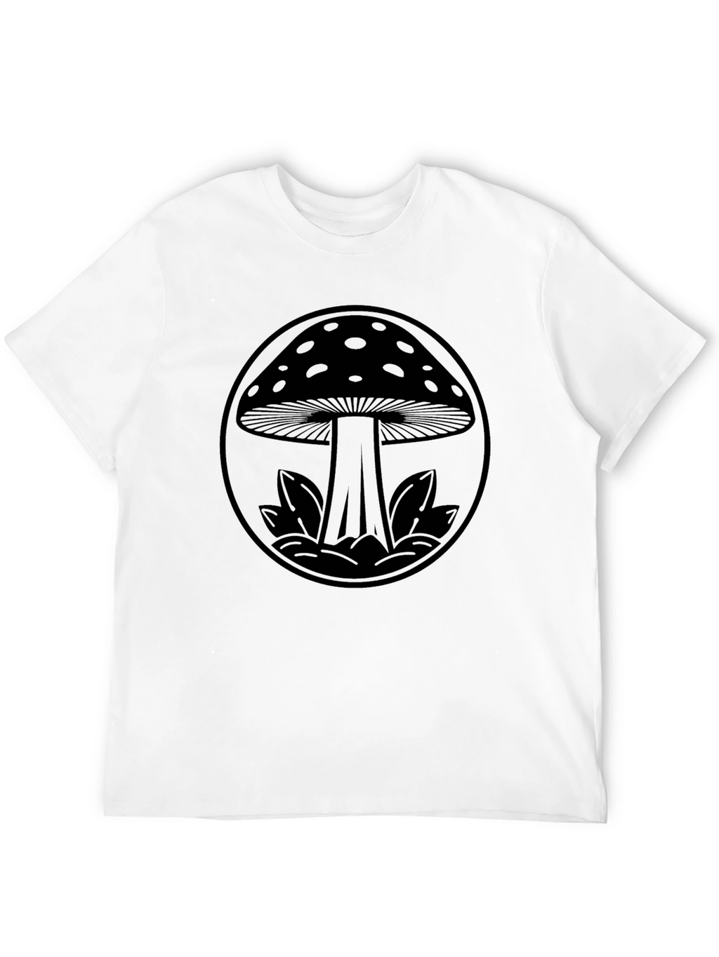 Mushroom Graphic Black Tee - Unique Design