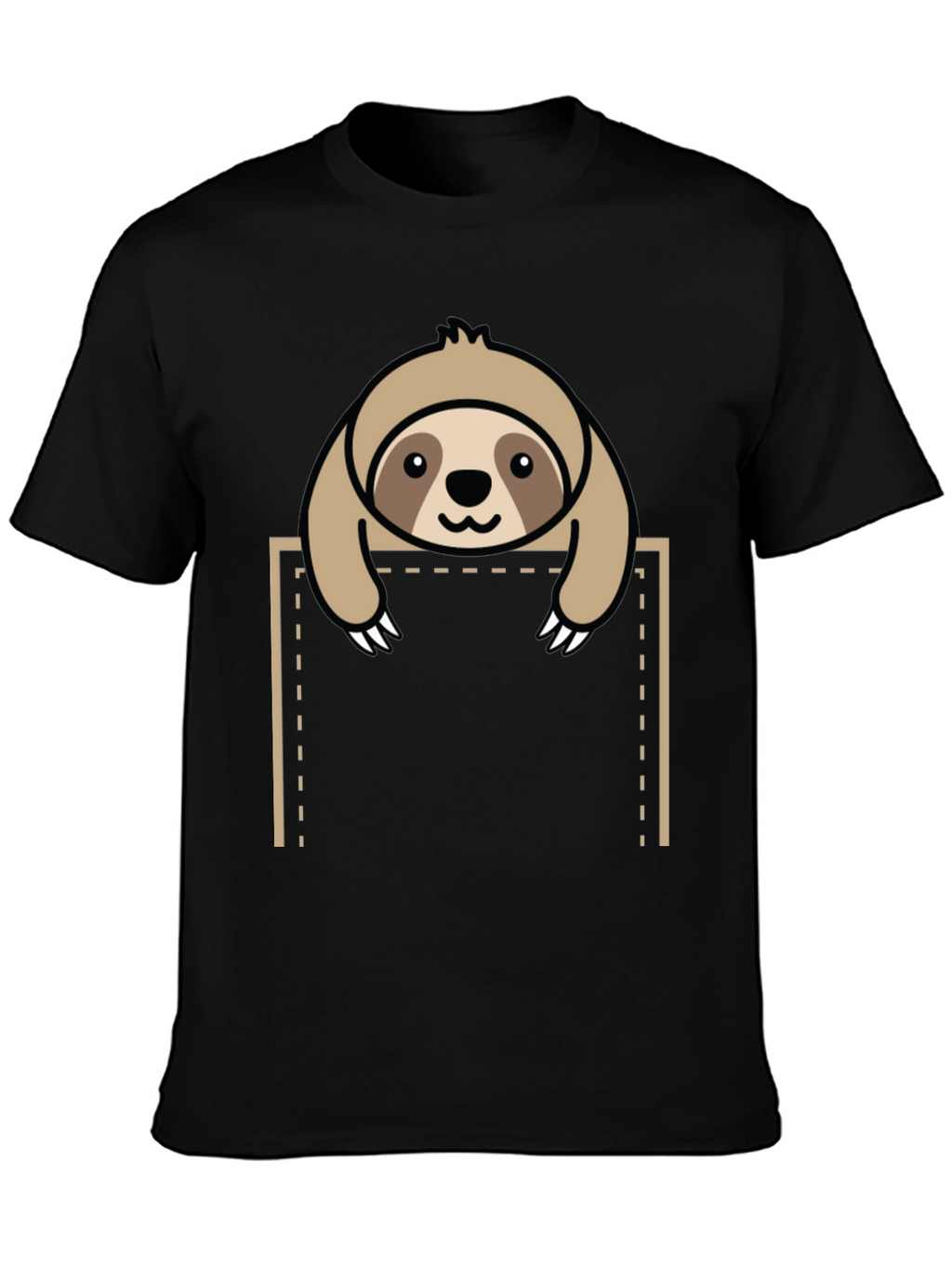 Sloth in Pocket Graphic Tee - Black