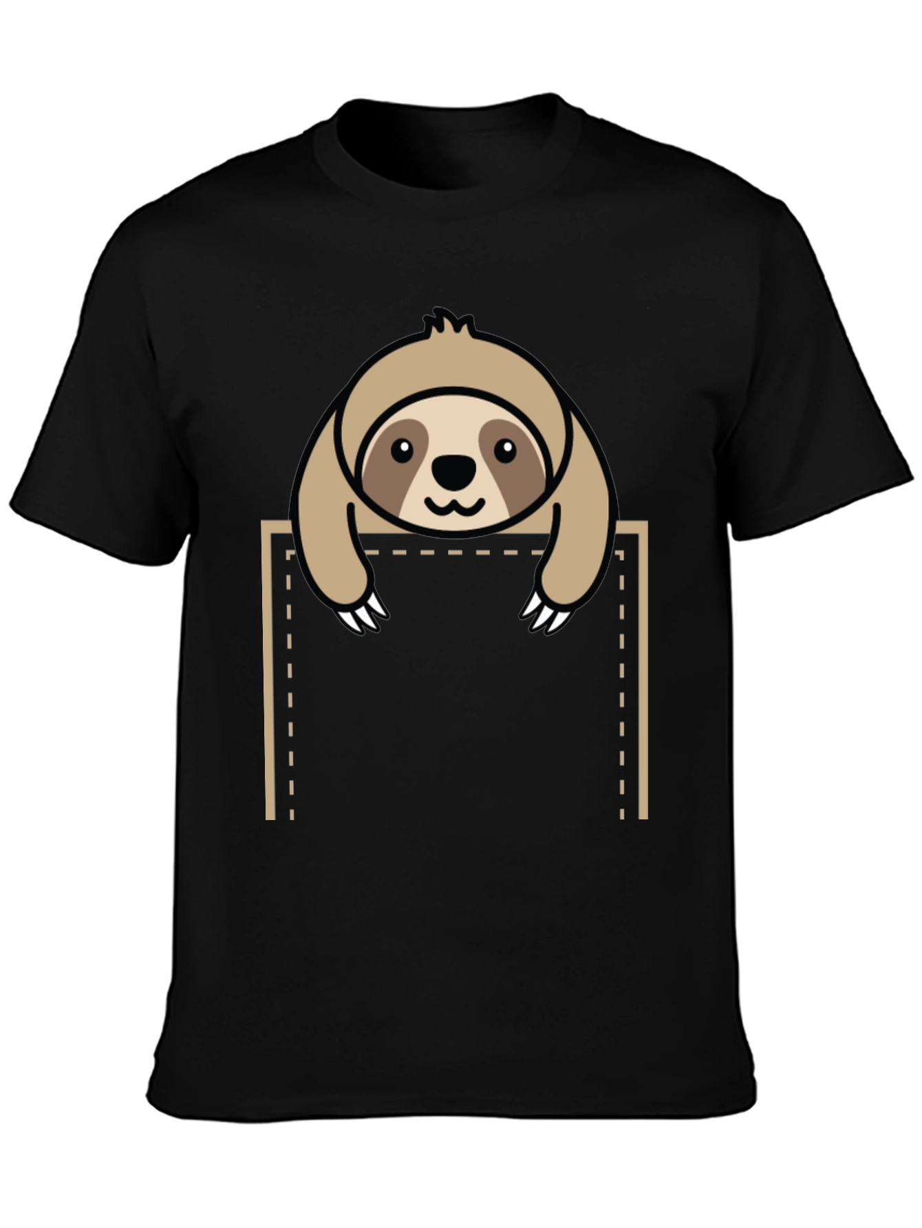 Sloth in Pocket Graphic Tee - Black