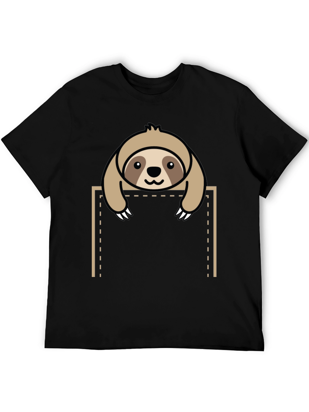Sloth in Pocket Graphic Tee - Black